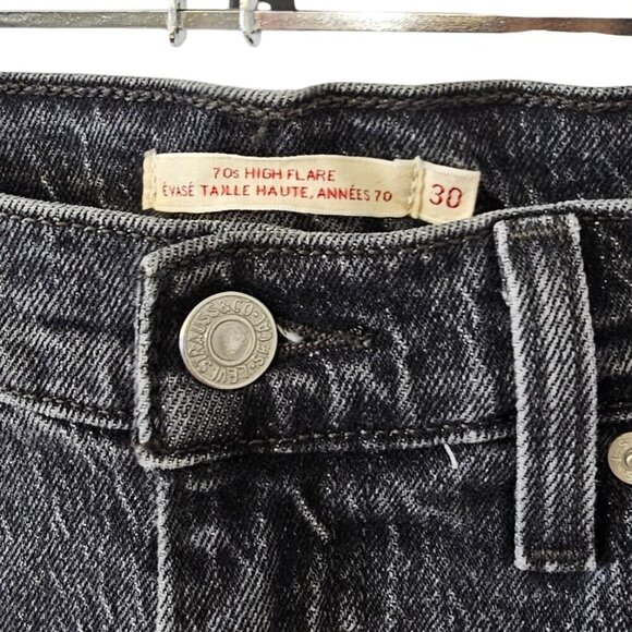 Levi's Womens 70's High Flare Jeans, Grey Wash, Wide Leg, Denim, Size 30 - Picture 6 of 10